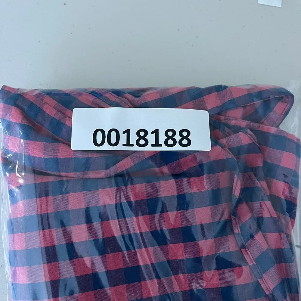 J.Crew Performance Slim Untucked Shirt Mens XL Pink Navy Blue Gingham Check